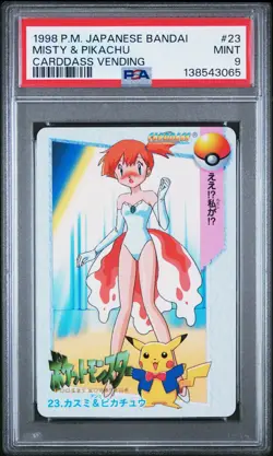 PSA 9 2026 CERT MISTY & PIKACHU 1998 POKEMON JAPANESE BANDAI CARDDASS #23 - Image 1