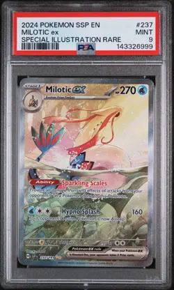 2024 POKEMON SSP EN-SURGING SPARKS SPECIAL ILLUSTRATION RARE MILOTIC EX PSA 9 - Image 1
