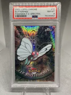2000 TOPPS CHROME BUTTERFREE POKEMON T.V.-SPECTRA PSA 8 - Image 1