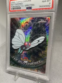 2000 TOPPS CHROME BUTTERFREE POKEMON T.V.-SPECTRA PSA 8 - Image 2