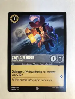 1x Lorcana Captain Hook Forceful Duelist NM/M Disney - Image 1