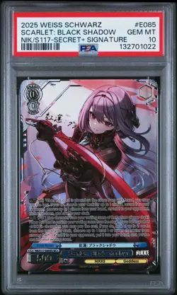 2025 WEISS SCHWARZ GODDESS OF VICTORY: NIKKE #E085 SCARLET: BLACK SHADOW PSA 10 - Image 1
