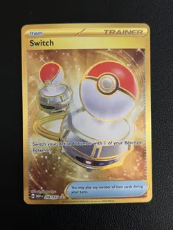 Pokemon TCG Card - Switch 206/165 151 Hyper Rare Gold English - Image 1