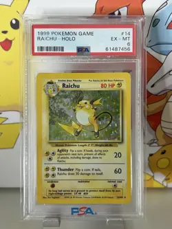 🔹PSA 6 EX-MT🔹Raichu Holo 14/102🔸1999 WOC Base Set English Pokemon TCG Card - Image 1