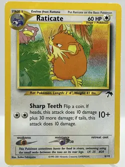 Raticate 6/18 Southern Islands Non Holo Promo 2001 Vintage Pokemon TCG Card - Image 1