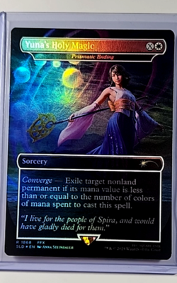 2025 MTG Magic the Gathering SLD Secret Lair Borderless Foil Yuna's Holy Magic - Image 1