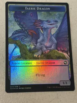 mtg foil token Faerie Dragon// Treasure, 004//015, Forgotten Realms, unplayed - Image 1
