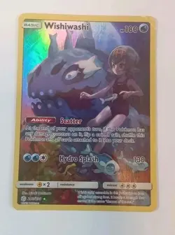 Pokemon Tcg Wishiwashi Secret Rare SM Cosmic Eclipse Damaged - Image 1