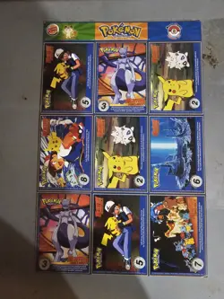 POKEMON 1ST MOVIE CARDS 1999 BURGER KING MASTER TRAINER #9 SET UNCUT SHEET - Image 2