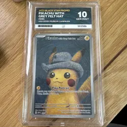 Pikachu with Grey Felt Hat Van Gogh Promo #085 Pokemon ACE 10 GEM MINT - Image 1