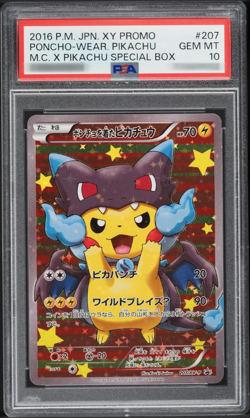 2016 Pokemon Japanese XY Special Box M Charizard X Poncho Pikachu #207 PSA 10 - Image 1
