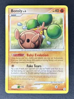 Pokemon TCG Bonsly Diamond and Pearl 71/130 Regular MP - Image 1