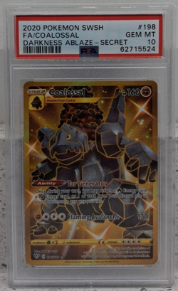 2020 Pokemon SWSH FA/Coalossal Darkness Ablaze - Secret PSA10 - Image 1