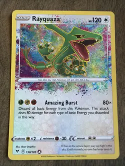 Pokemon TCG Rayquaza #138/185 Swsh04: Vivid Voltage Amazing Rare Holo - Image 1