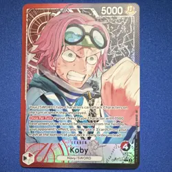 Bandai Koby OP11-001 Leader Holo 5000 Power Navy/SWORD One Piece CCG - Image 1
