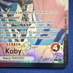 Bandai Koby OP11-001 Leader Holo 5000 Power Navy/SWORD One Piece CCG - Image 2