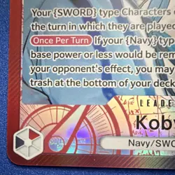 Bandai Koby OP11-001 Leader Holo 5000 Power Navy/SWORD One Piece CCG - Image 3