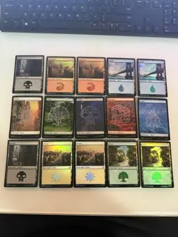 Magic The Gathering Marvel’s Spider-Man 15 Card Lot Foil Land Cards - Image 1