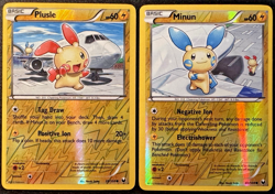 Plusle 39/108 & Minun 40/108 BW Dark Explorers Pokemon Card Reverse Holo Set MP - Image 1