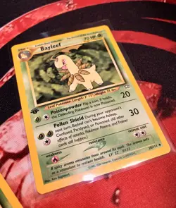 Chikorita 53/111 Bayleef 28/111 Pokemon Neo Genesis 1st Edition Card WOTC NM - Image 3