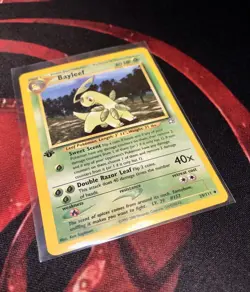 Chikorita 53/111 Bayleef 28/111 Pokemon Neo Genesis 1st Edition Card WOTC NM - Image 4