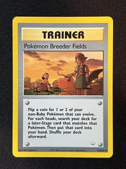 NM Pokemon Breeder Fields 62/64 Neo Revelation Pokemon Card - Image 1