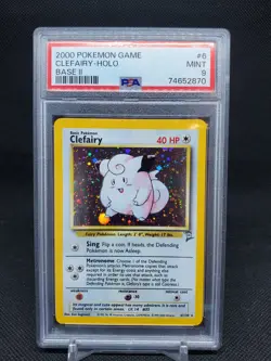 2000 Clefairy 6/130 Base Set 2 Holo PSA 9 MINT Pokemon Card - Image 1