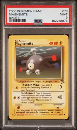 2002 Pokemon Base 2 # 79 Magnemite PSA 9 Card MINT Trusted Seller Free Shipping! - Image 1