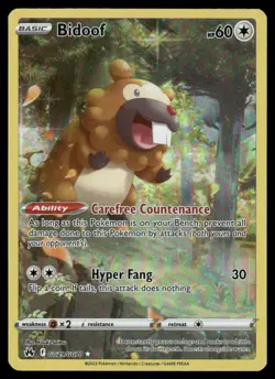 Pokemon Cards Bidoof GG29/GG70 Crown Zenith Galarian Gallery Holo NM *2 - Image 1