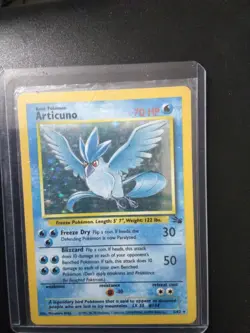 Pokemon TCG Articuno Card 17/62 Fossil Unlimited Holo Rare NM - Image 1