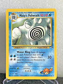 Misty’s Poliwrath 31/132 Gym Heroes Pokemon Card LP Vintage 2000 - Image 1