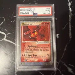 2003 POKEMON EX RUBY & SAPPHIRE MAGMAR EX-HOLO 100/109 PSA 6 - Image 1