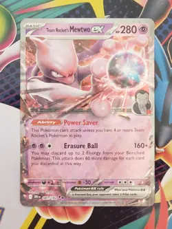 Pokemon TCG Team Rocket’s Mewtwo ex 81/182 Destined Rivals Double Rare Holo -LP - Image 1