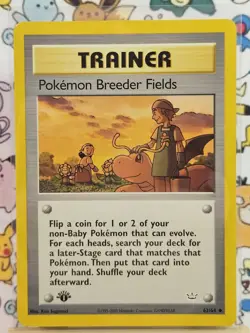 Pokemon Breeder Fields 62/64 1st Edition Uncommon Neo Revelation HP Pokemon TCG - Image 1