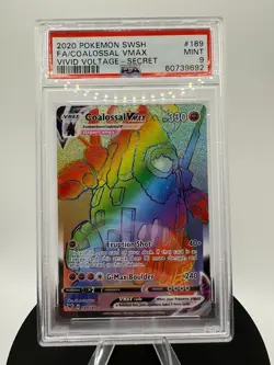 2020 Pokemon SWSH Vivid Voltage Coalossal Vmax Full Art Secret #189 PSA 9 - Image 1