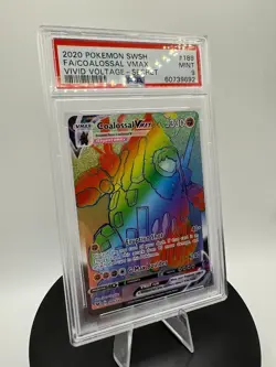 2020 Pokemon SWSH Vivid Voltage Coalossal Vmax Full Art Secret #189 PSA 9 - Image 2
