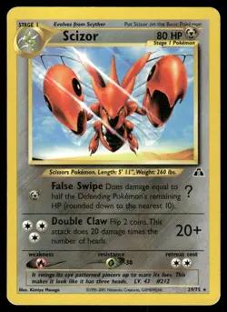 Pokemon Tcg Scizor #29 Pokemon Neo Discovery LP - Image 1