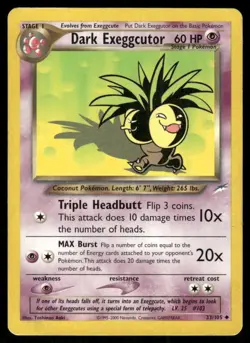 Pokemon Tcg Dark Exeggutor #33 Pokemon Neo Destiny MP - Image 1