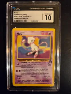 2000 Pokemon League Black Star Promo MEW Non Holo #8 CGC 10 GEM MINT - Image 1