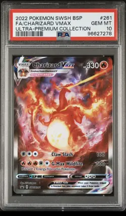 2022 POKEMON SWSH BLACK STAR PROMO #261 FULL ART/CHARIZARD VMAX PSA 10 - Image 1