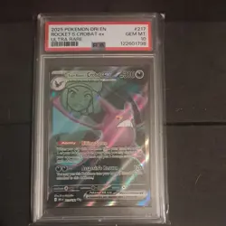 2025 POKEMON DRI EN-DESTINED RIVALS ULTRA RARE TEAM ROCKET'S CROBAT EX PSA 10 - Image 1