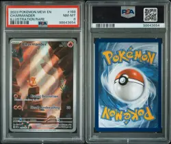 charmander 2023 151 MEW EN Illustration Rare Card #168 PSA 8 - Image 2