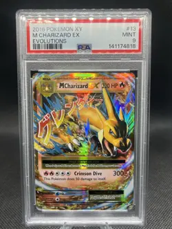 Pokemon TCG M Charizard EX 13/108 Evolutions 2016 Holo Ultra Rare Card PSA 9 - Image 1