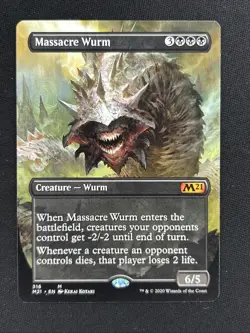 Massacre Wurm Borderless Alternate Art, 2021 Core Set (M21) #316 NM MTG DK316B - Image 1