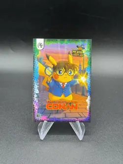 Detective Conan Holo Pikachu Cosplay Set 2025 Pokemon Chase Card 187 - Image 1