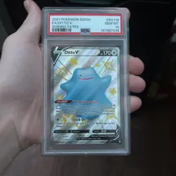 Shiny Full Art - Ditto V Pokemon Sword & Shield Shining Fates ault PSA 10 GEM MT - Image 1