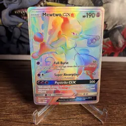 Pokemon Mewtwo GX Shining Legends 76/73 Rainbow Secret Rare Holo - Image 1