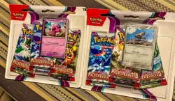 2 Pokemon SCARLET AND VIOLET - PALDEA EVOLVED 3 PACK BLISTER PACKS WITH PROMO! - Image 1