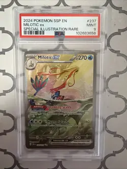 2024 POKEMON SSP EN-SURGING SPARKS SPECIAL ILLUSTRATION RARE MILOTIC EX PSA 9 - Image 1