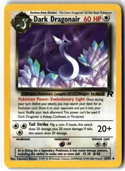 Dark Dragonair ⭐ 33/82 WOTC Uncommon Team Rocket 2000 Pokemon NM/LP - Image 1